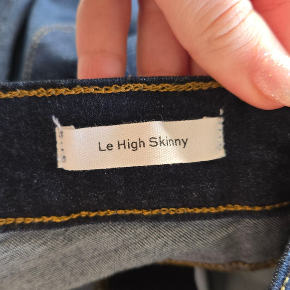 FRAME Dark Wash High Waisted Ankle Stretch Le High Skinny Jeans Size 24 $215 NWT - Picture 4 of 13